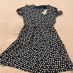 J. Crew Floral NWT Navy and White Tiered dress size 00
